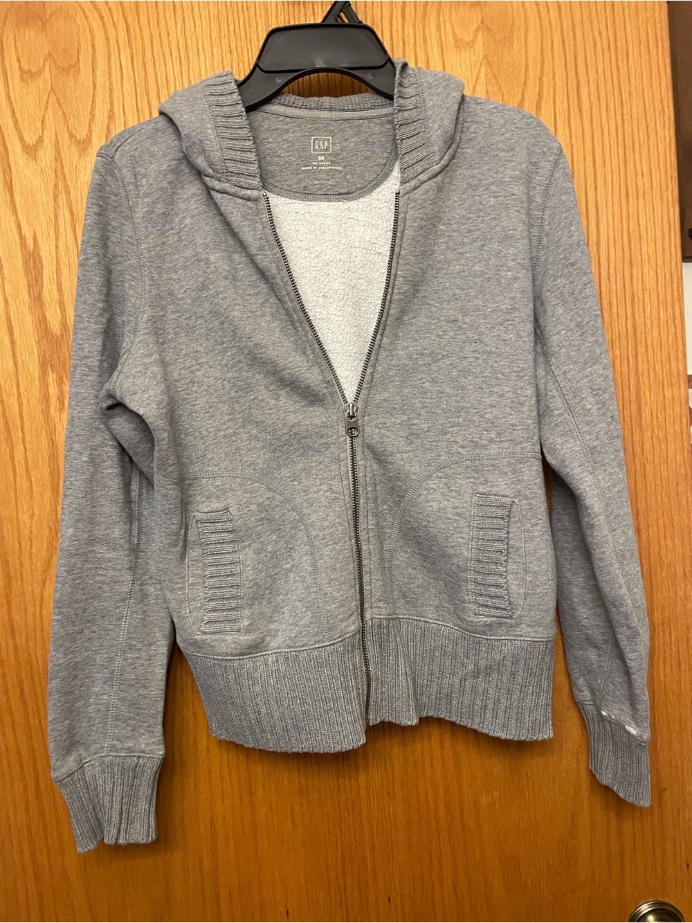 GAP Light Gray Zip-Up Hooded Cardigan